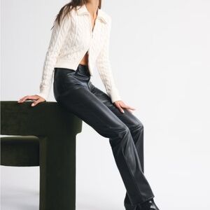 Abercrombie Black Faux Leather Pants